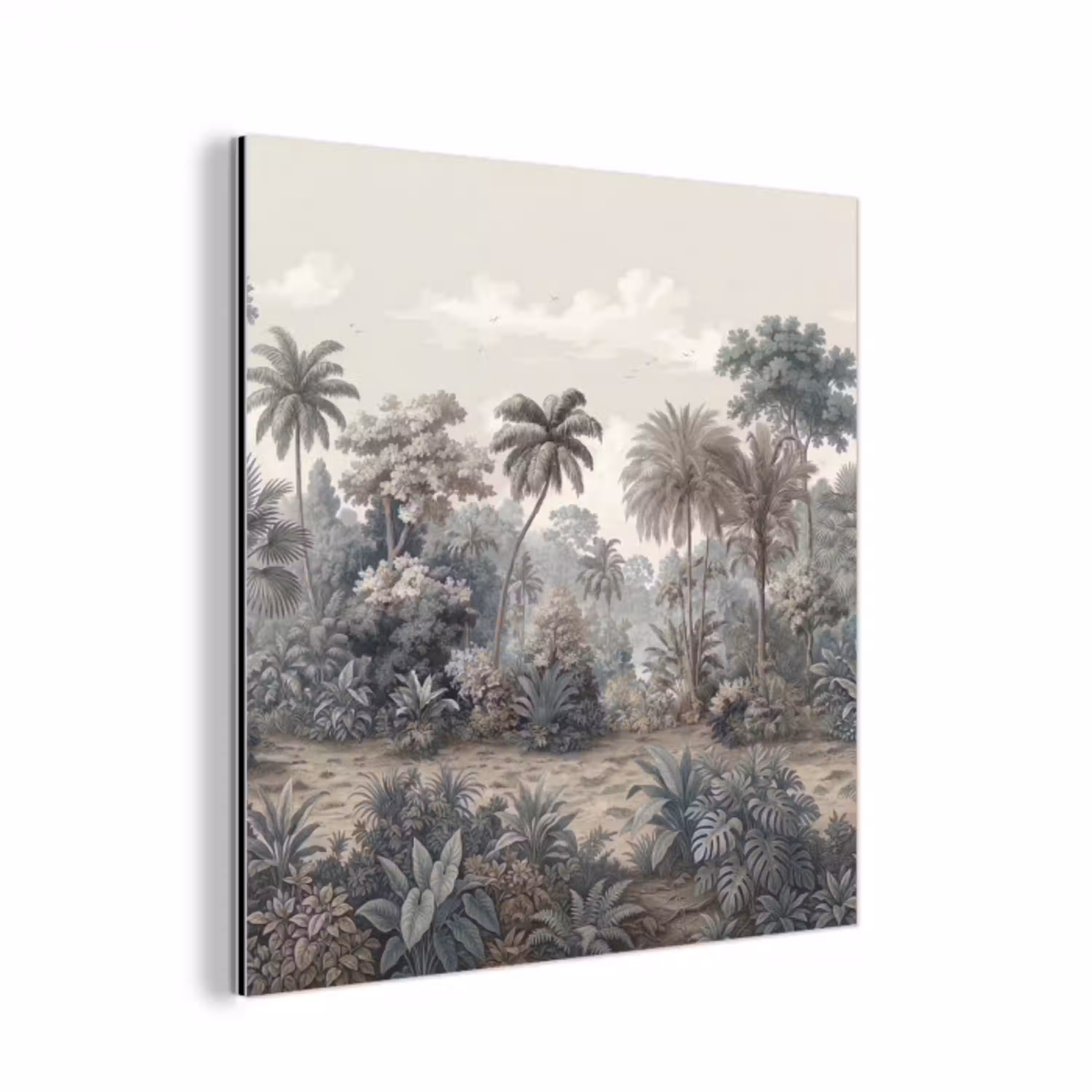 Tropisch - Landschap - Illustratie aluminium wit klein -3d