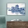 Schots - Kasteel - Blauw - Aquarel canvas 2cm klein -sfeer4