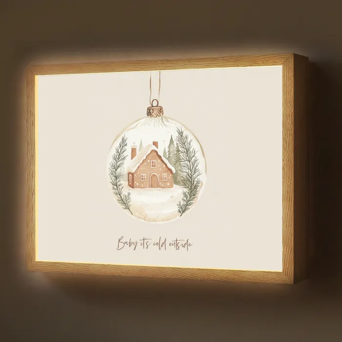 Quote - Winter - Kerst - Beige - Kerstbal Light Box met batterij (Wandlamp) middel -z3d_website