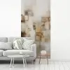 Abstracte vierkanten - Aardetonen - Mistig fotobehang vinyl groot -woonkamer