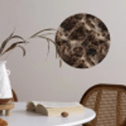 Bruin - Goud - Marmer Wandcirkel behangsticker klein 186 -sfeer3