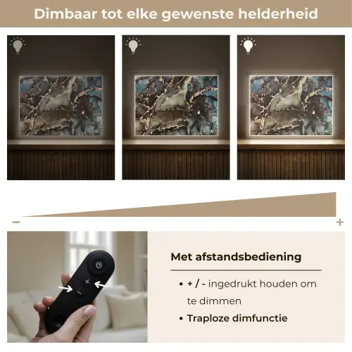 Marmer - Goud - Groen Light Box met batterij (Wandlamp) middel -USP_dimbaarNL