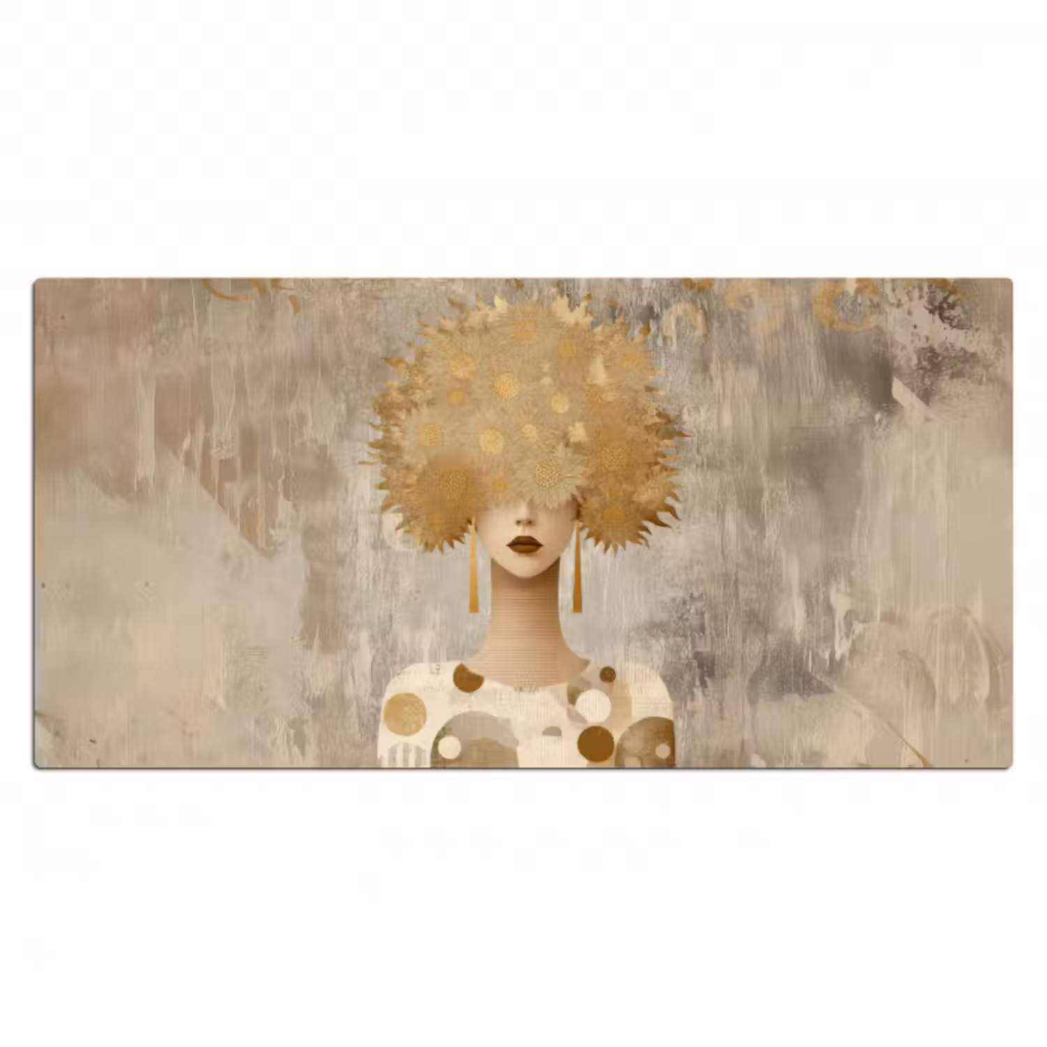 Schreibtischunterlage - Gold - Porträt - Frau