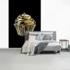 Cupcake - Eten - Goud - Zwart fotobehang vinyl groot -slaapkamer