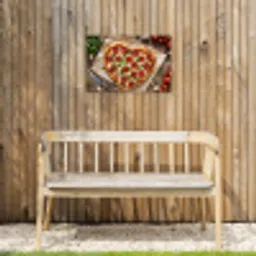 Pizza - Hart - Pepperoni - Tomaat Tuinposter op houten frame 2 cm dik klein -sfeer4