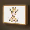 Giraffe - Roze - Kauwgom Light Box met batterij (Wandlamp kind) middel -z3d_website