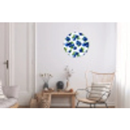 Bessen - Patroon - Blauw Wandcirkel aluminium klein 190 -woonkamer