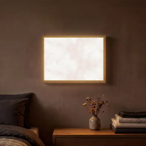 Wolkenstructuur - Roze - Marmer Light Box met batterij (Wandlamp) middel 907 -sfeer4