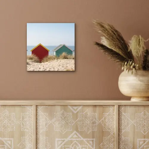 Strand - Huisjes - Kleurrijk - Duinen aluminium wit klein -sfeer4