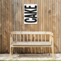 Zwart - Cake - Eten - Decoratie Tuinposter op houten frame 2 cm dik klein -sfeer4