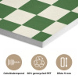 Schaakbord - Patroon - Groen PET vilt klein 837 -closeup_NL