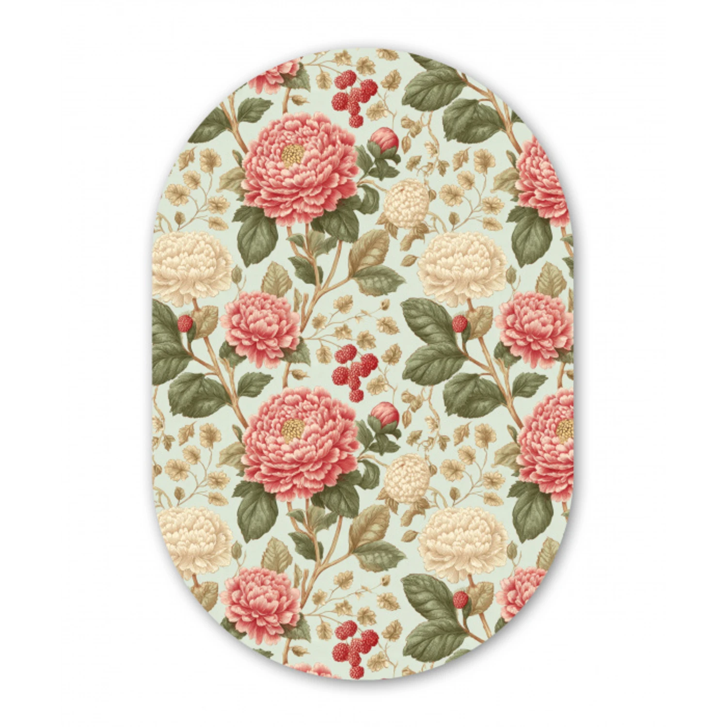 Klassiek - Botanisch - Veelkleurig Wandcirkel Ovaal Forex klein 630 -3d