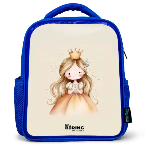 Prinses in gouden tinten Kinderrugzak - Blauw middel -3d