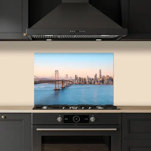Water - Brug - Skyline - Modern keuken achterwand spatscherm klein -sfeer1