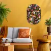 Bloemen - Vlinder - Design - Kunst - Abstract - Schilderij - Oude meesters Wandcirkel Ovaal Forex klein -sfeer4