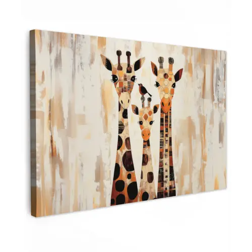 Giraffen - Cartoon - Crème canvas 2cm klein -z3d