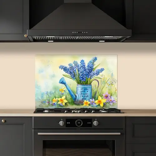 Lavendelbloemen - Quote - Gieter keuken achterwand spatscherm klein -sfeer1