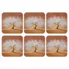 Abstract - Boom - Wit - Bladeren onderzetter kurk middel -3d
