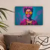Vrouw - Kauwgom - Zonnebril - Oranje canvas 2cm klein -sfeer1