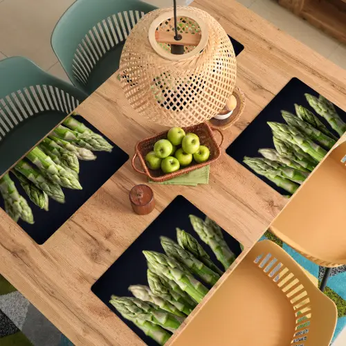 Asperges - Groen - Zwart Placemat vinyl groot -zzsfeer5_Kitchenyeah-website