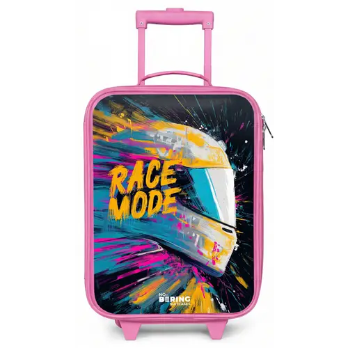 Racehelm - Verfspatten - Penseelstreken - Race mode Kinderkoffer - Roze klein -zz3dotto