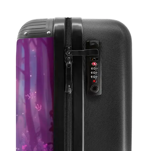 Eenhoorn Omringd door Paarse Natuur Koffer - NBS - Handbagage middel -slot