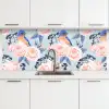 Patronen - Roos - Vogel - Blauw keuken achterwand 2 middel 871 -3d