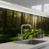 Bomen - Bos - Mos - Planten - Zon - Natuur keuken achterwand 2 middel -3d_schuin