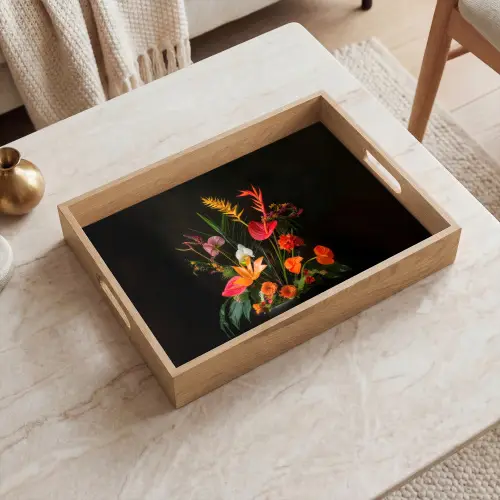 Schaal - Boeket - Bloemen Dienblad Rechthoek middel -sfeer1