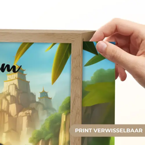 Panda - Wilde dieren - Jungle - Jongens - Kinderen Light Box met batterij (Wandlamp kind) middel -USP_websiteprintNL