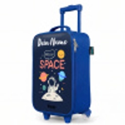 Astronaut - Quote - Planeten - Sterren Kinderkoffer - Blauw klein -productfoto_schuin