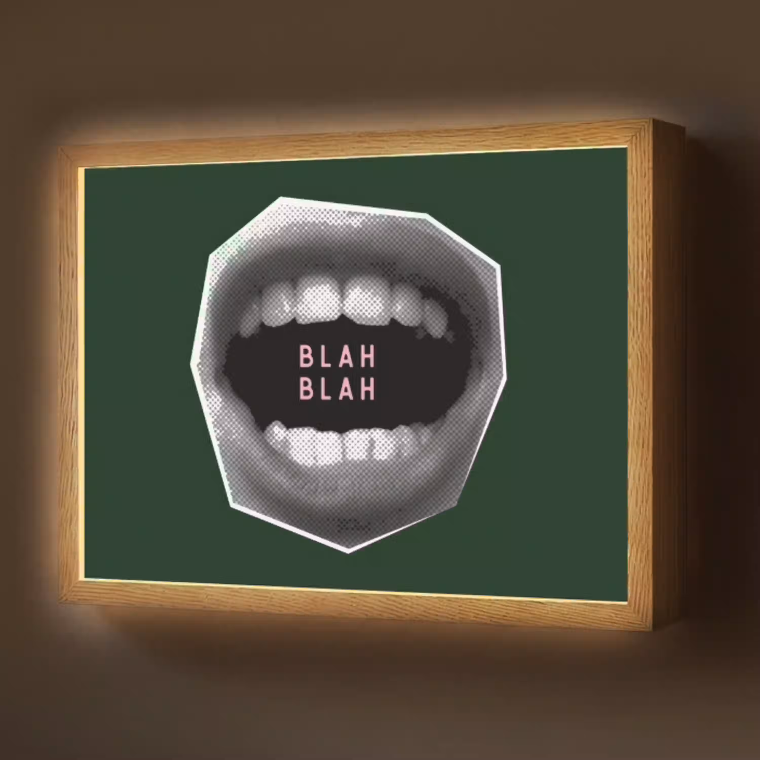Mond - Groen - Illustratie - BLAH BLAH Light Box met batterij (Wandlamp) middel -z3d_website