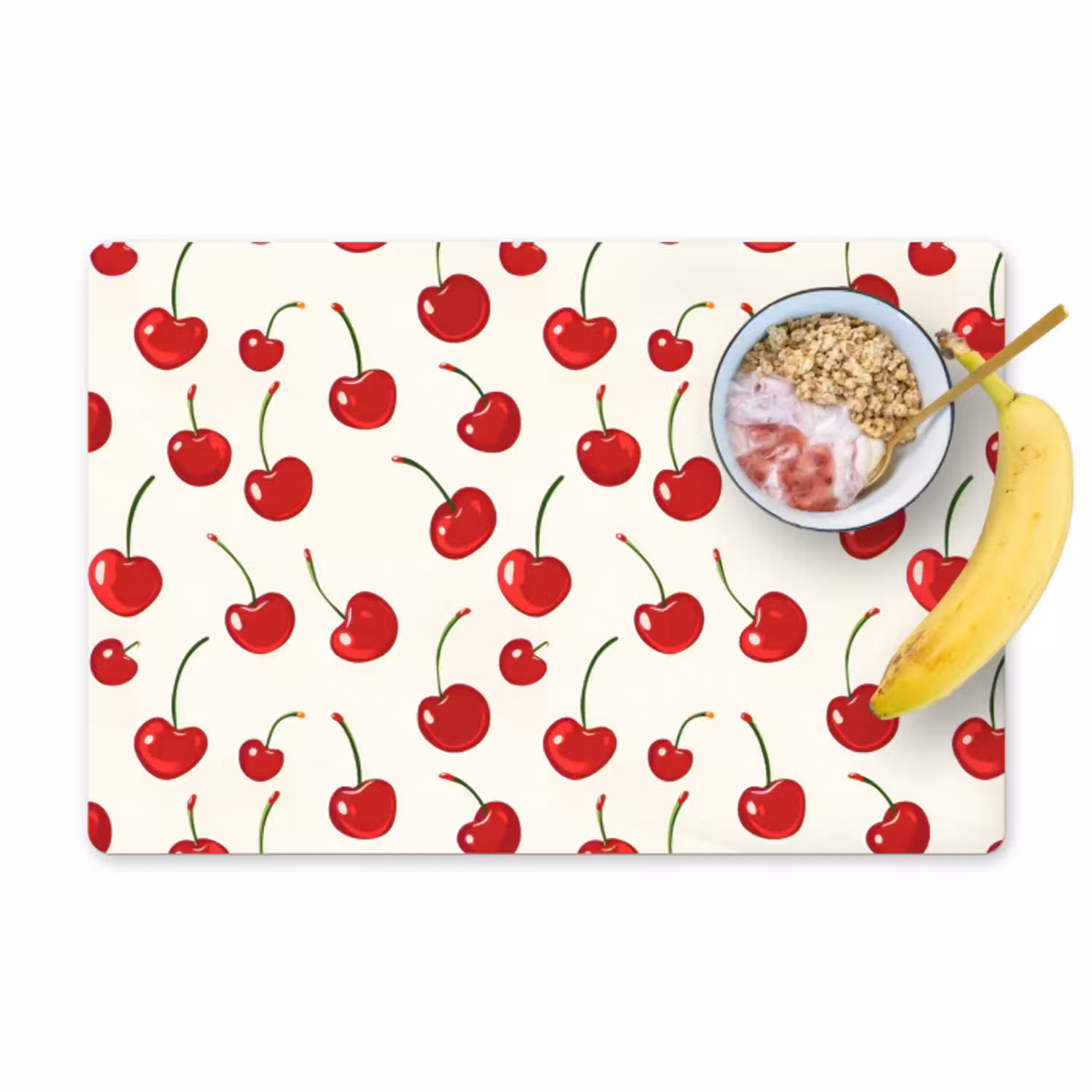 Kersen - Minimalistisch - Rood Placemat vinyl groot 368 -zzzproduct_Kitchenyeah-website