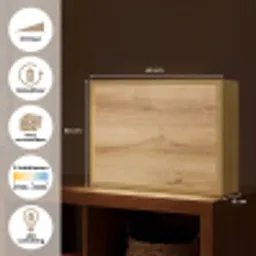 Houtlook - Bruin - Hout Light Box met batterij (Wandlamp) middel -USP_websiteoverzichtNL