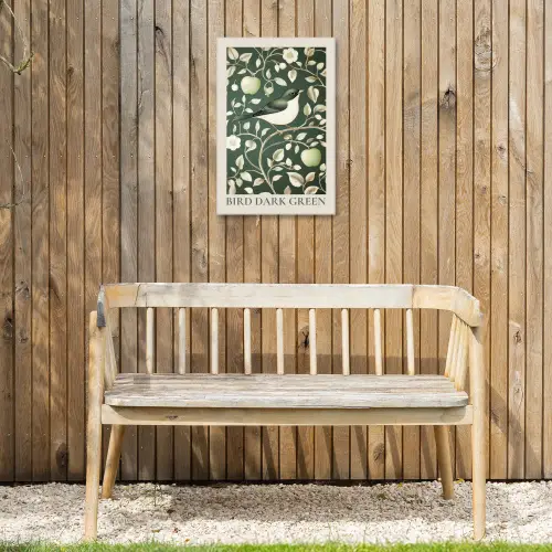 Groen - Vogel  - Bloemen Tuinposter op houten frame 2 cm dik klein -sfeer4