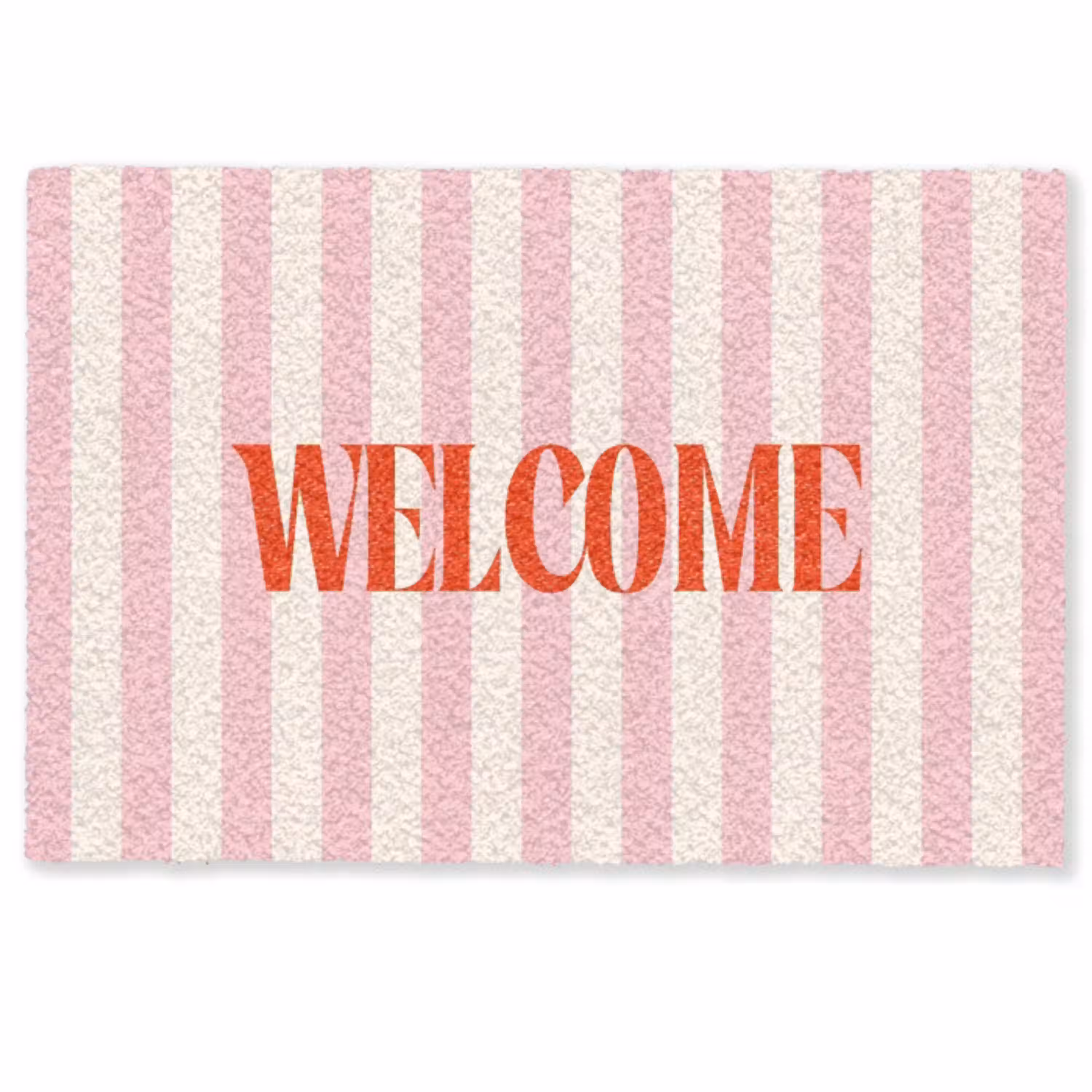 Zachtroze - Rood - Strepen - Welcome Deurmat klein -zkaufland3d