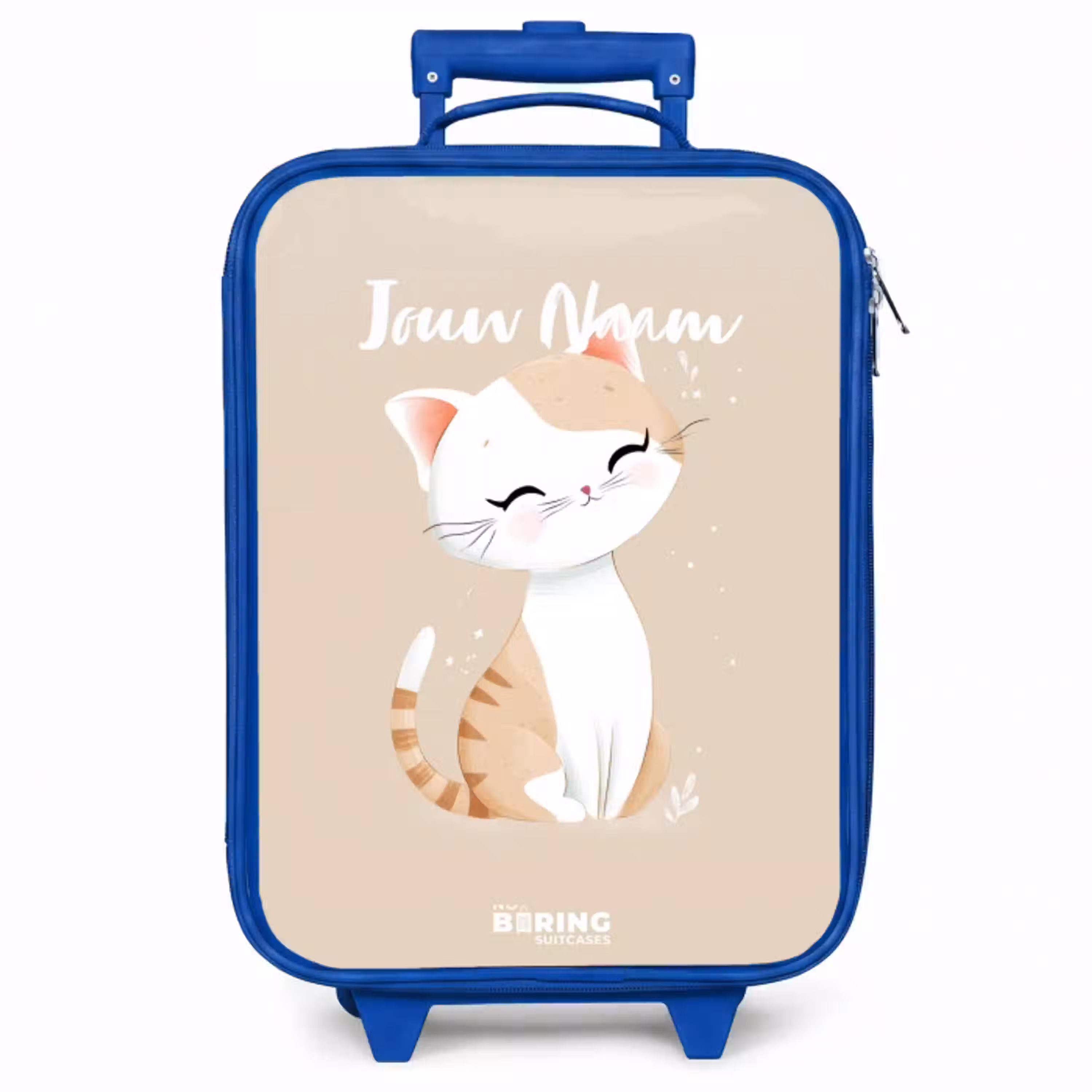 Kitten in de kleuren beige en wit Kinderkoffer - Blauw klein -zzz_website3d