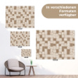 Blok - Patroon - Bruin tuinposter los doek klein 239 -Xsfeer9_DE