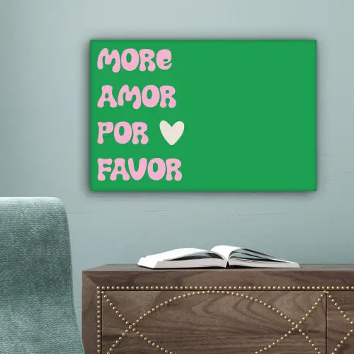 Amor - Valentijn - Groen - Tekst canvas 2cm klein -sfeer4