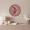 Illustratie - Vogels - Abstract - Roze Fotolijst rond zonder passe partout klein -sfeer3