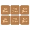 Yee haw - Bruin - Minimalistisch onderzetter kurk middel -3d