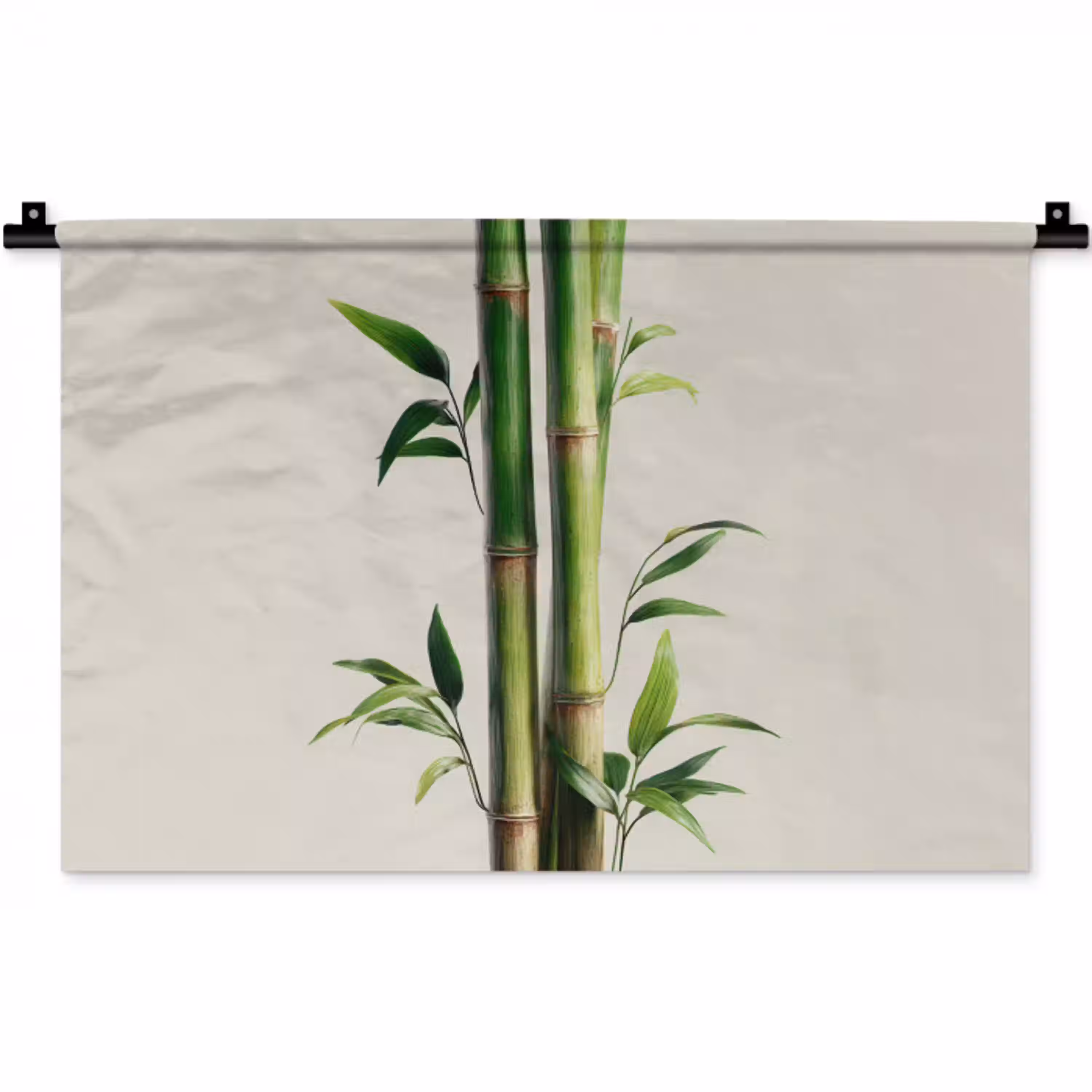 Bamboestengels - Sierlijk - Groen Wandkleed katoen klein -zz3d