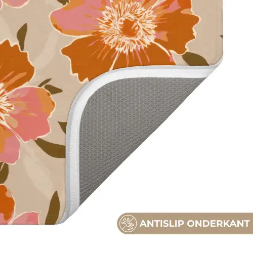 Bloemen - Motief - Retro WCmat klein 1009 -USP_AntislipNL