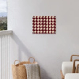 Rood - Tegelpatroon - Crème tuinposter los doek klein 239 -sfeer8