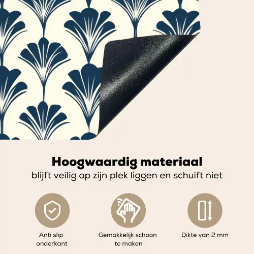Klassiek - Motief - Blauw Inductie beschemer met haakjes klein 777 -ky-onderkant-nl