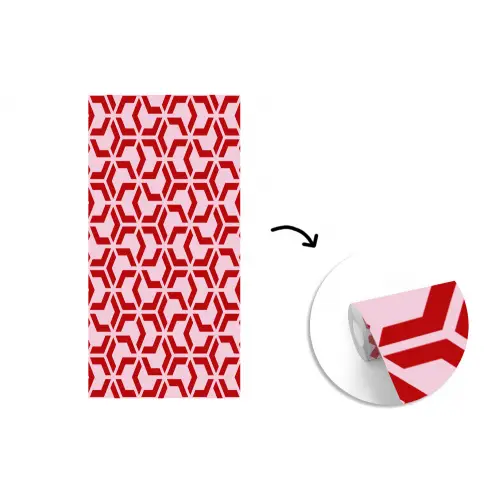 Roze - Rood - Geometrisch - Patroon fotobehang vinyl groot 64 -3d