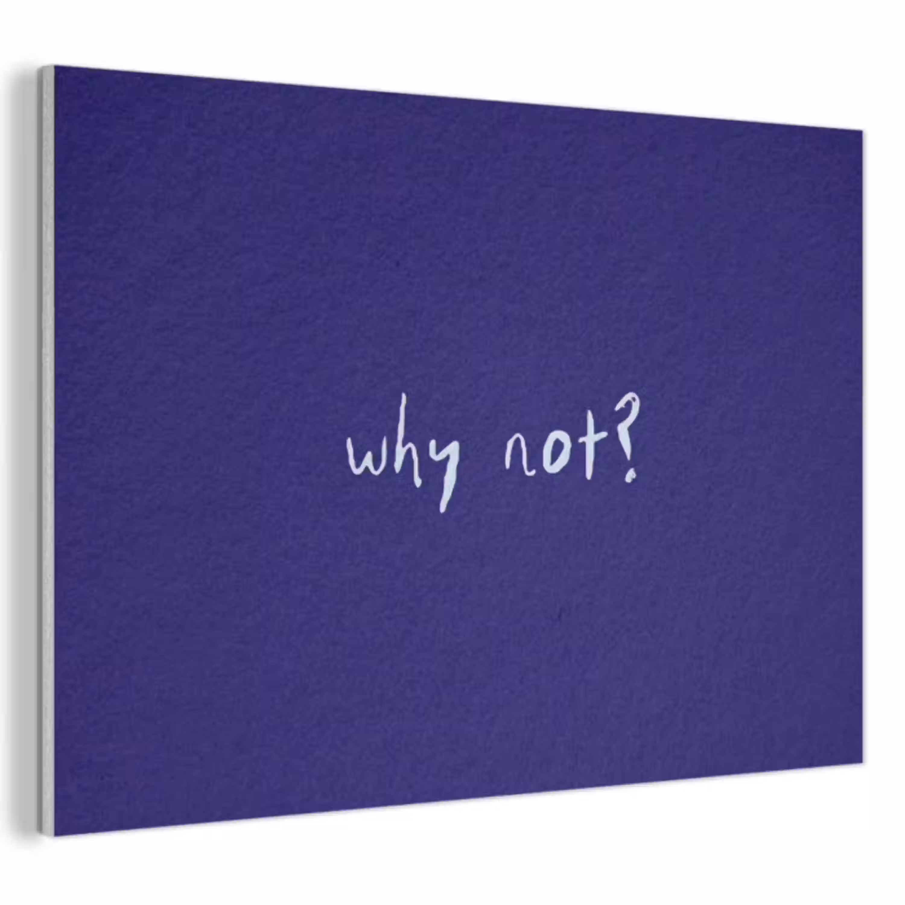 Why not - Blauw - Handgeschreven PET vilt klein -3d