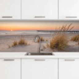 Pier - Zonsondergang - Strand keuken achterwand 2 middel -3d