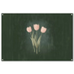 Tulpen - Liefde - Donkergroen tuinposter los doek groot -3d