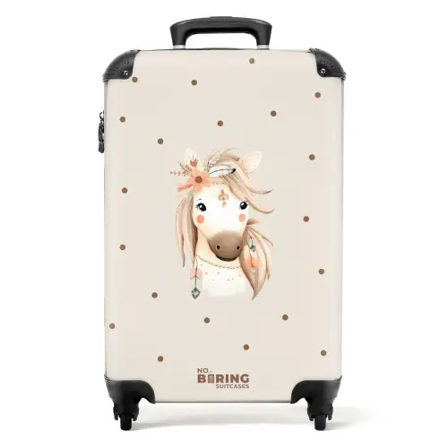 Bohemian paard in pastel kleuren NBS - Handbagage koffer - Kinderen Unisex middel -productfoto_recht